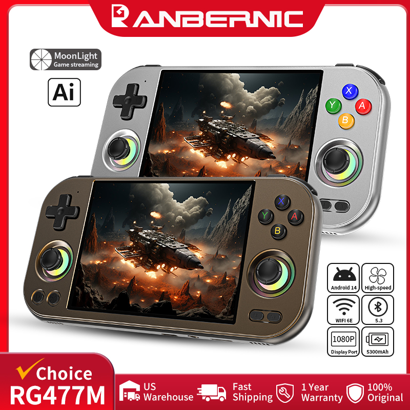 Retro X8 Gaming Console - Anbernic RG 477M Handheld Games Console