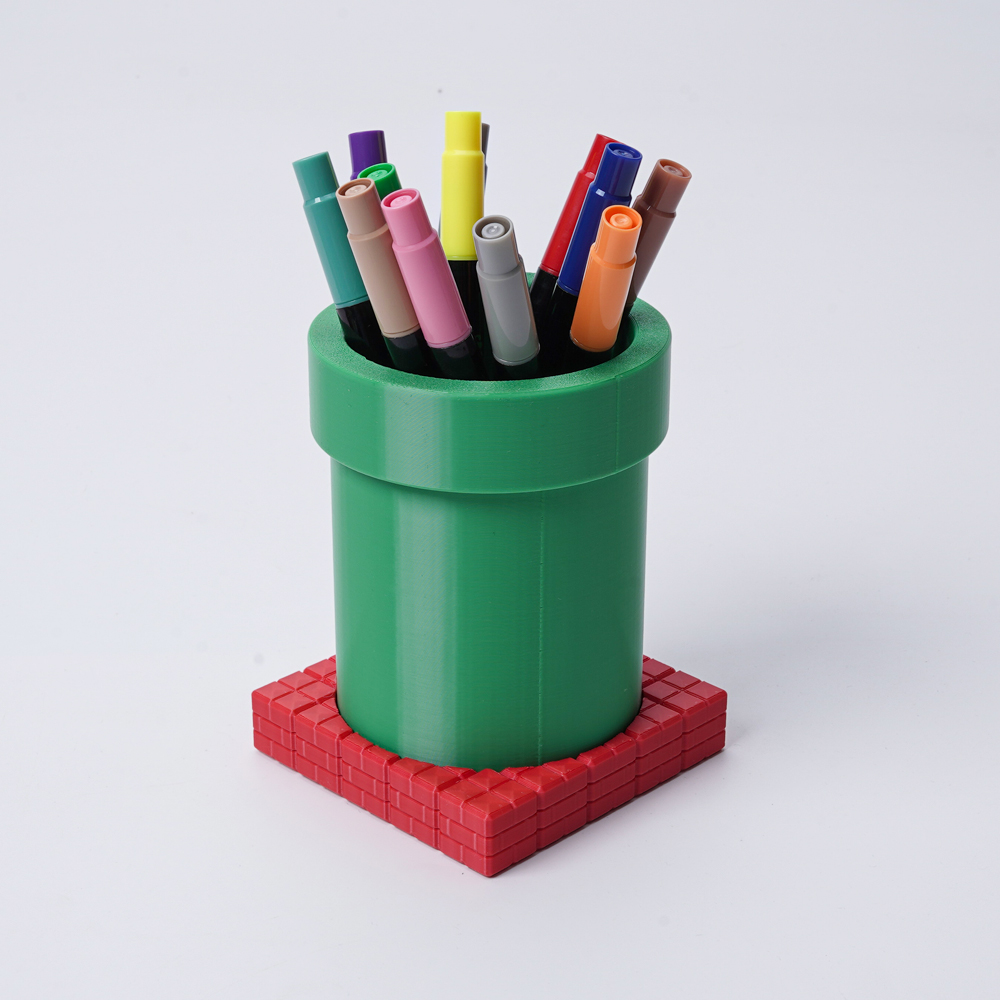 Retro Gaming Desk - 1 Creative Pen Holder Green Pipe
