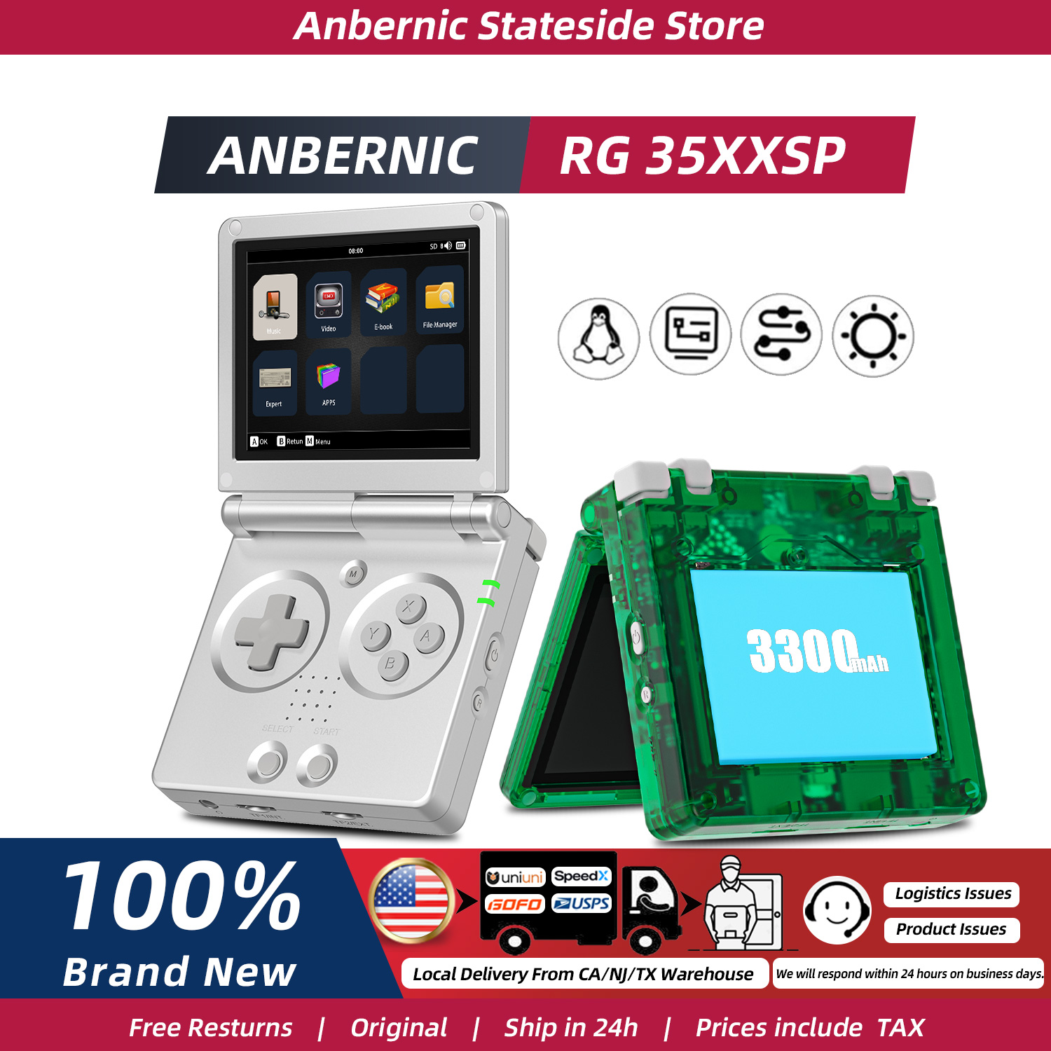 Retro Gaming Years - ANBERNIC RG35XXSP FILP 3.5 Inch IPS