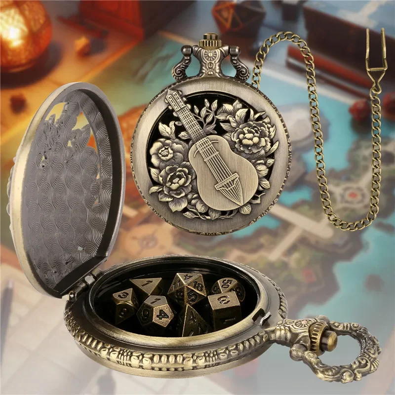 Retro Gaming Gifts - Retro 7 X Metal Polyhedral Dice