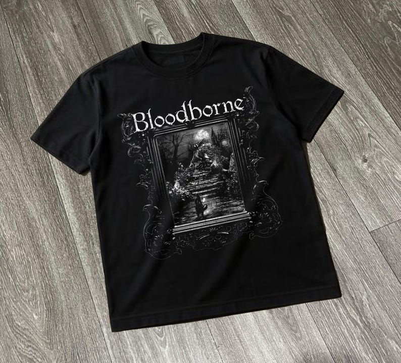 Retro Gaming T Shirt - Bloodborne Dark Souls Gaming T-shirt Oversized