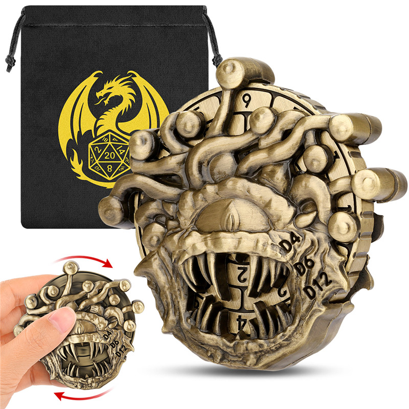 Retro Gaming Gifts - Retro Beholder Shape Metal Dice Spinner