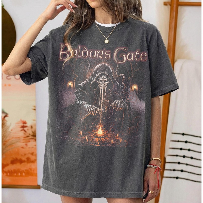 Retro Gaming T Shirts - Vintage 90s Baldurs Gate 3 T-Shirt,
