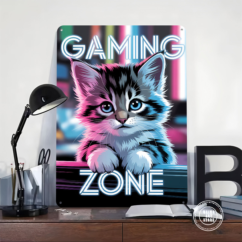 Gaming Zone Kitten Printed Pos - Retro Gaming Zone 评论和价格