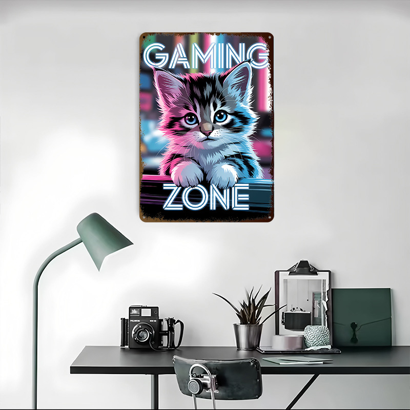 Gaming Zone Kitten Printed Pos - Retro Gaming Zone 评论和价格