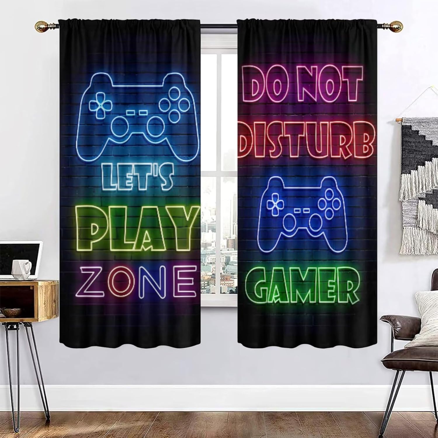 Gaming Gamer Curtain Curtains  - Retro Gaming Zone 评论和价格
