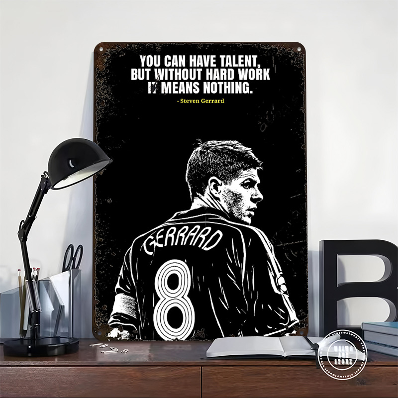 Steven Gerrard Quote Metal Pos - Retro Gaming Desk 评论和价格