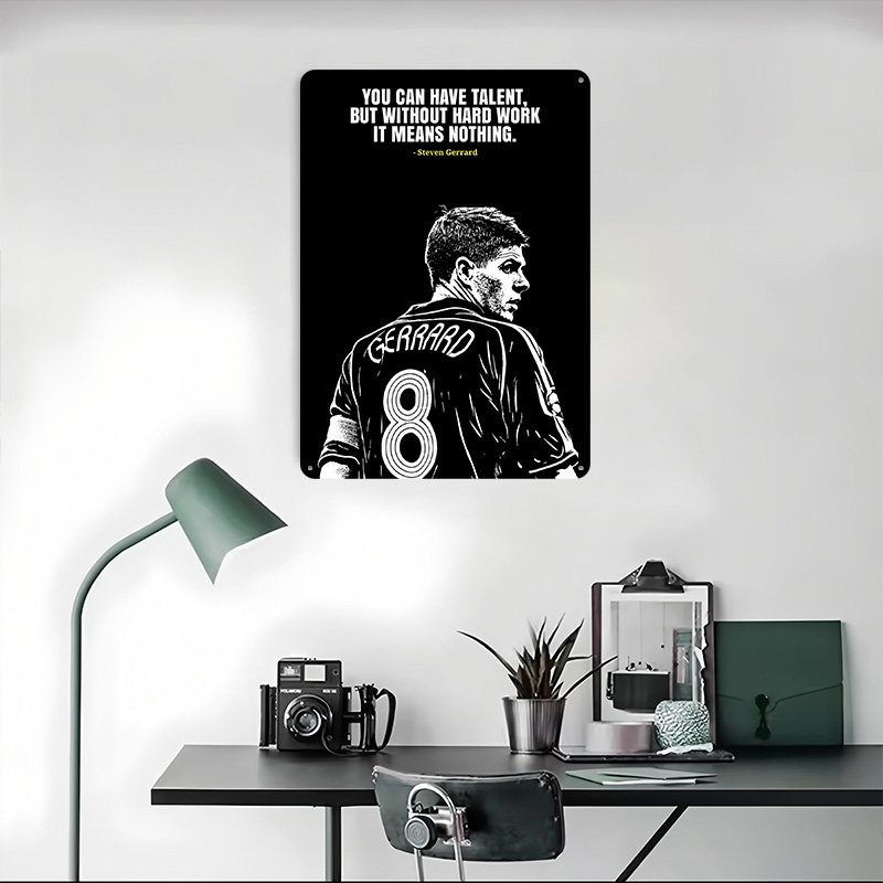 Steven Gerrard Quote Metal Pos - Retro Gaming Desk 评论和价格