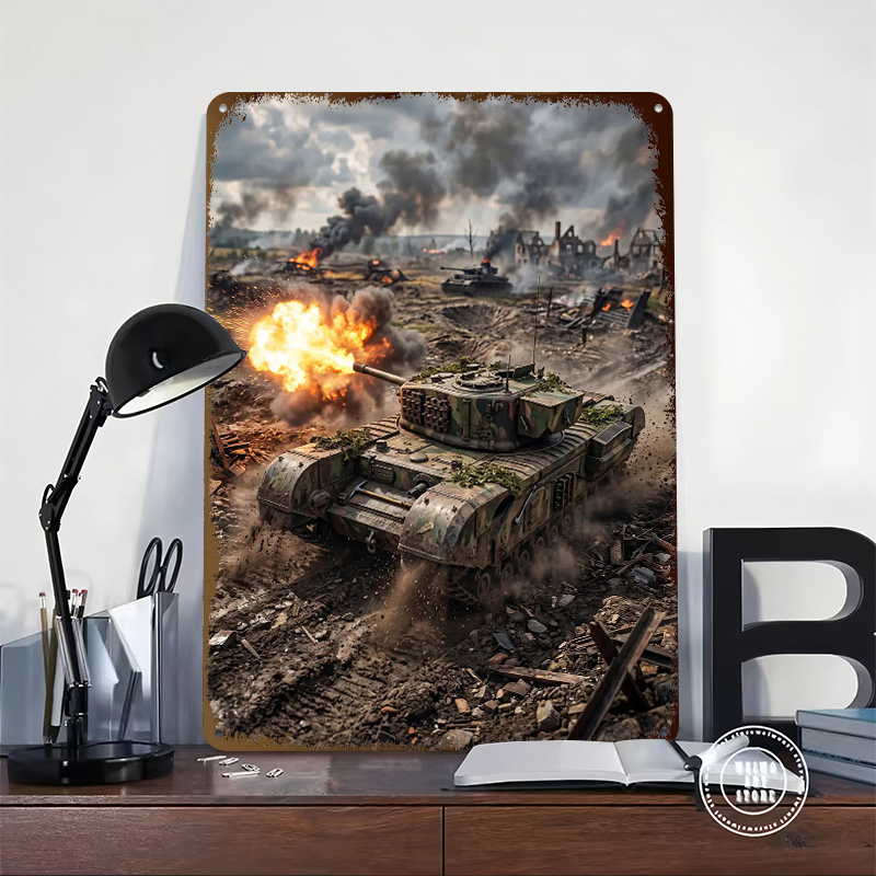 Tank Firing in War Zone Poster - Retro Gaming Zone 评论和价格
