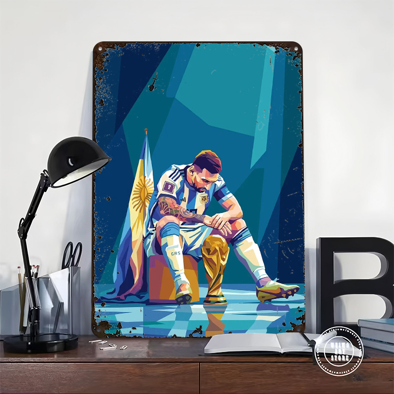 Lionel Messi With Trophy Poste - Retro Gaming Desk 评论和价格