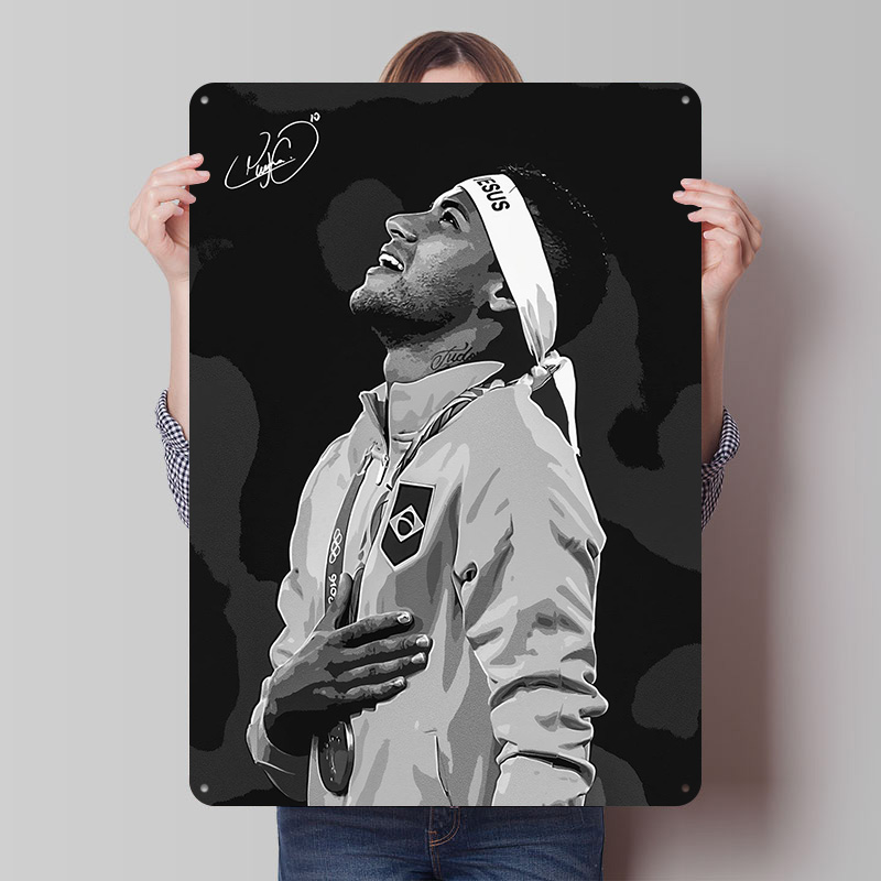 Neymar Jr. Portrait Poster Cus - Retro Gaming Desk 评论和价格