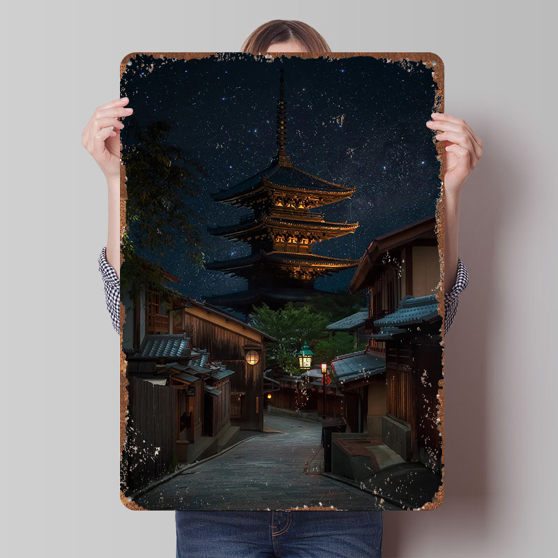 Kyoto Night Tinplate Poster Cu - Retro Gaming Kyoto 评论和价格