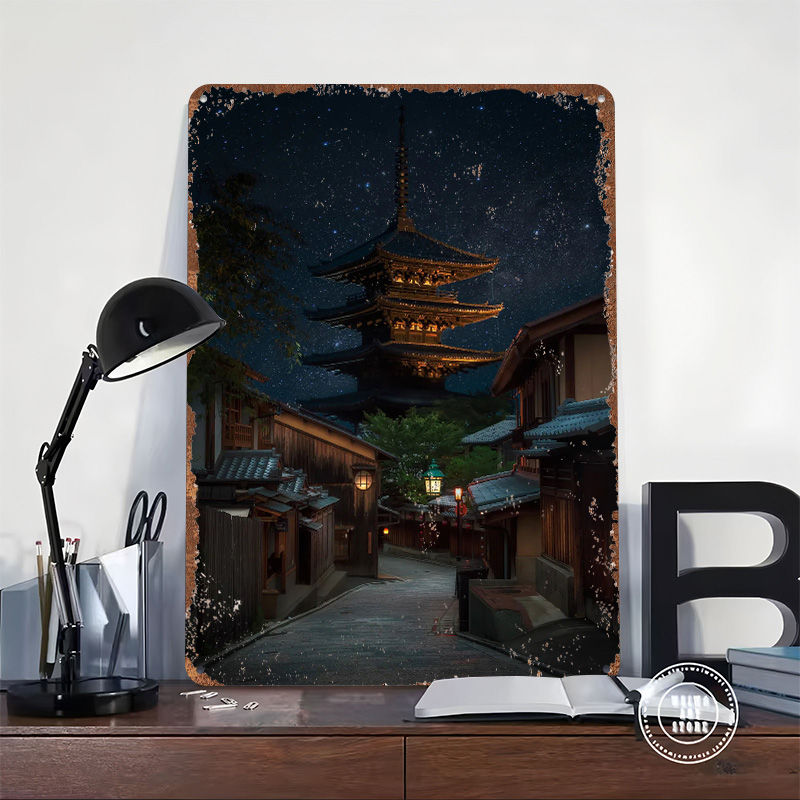Kyoto Night Tinplate Poster Cu - Retro Gaming Kyoto 评论和价格