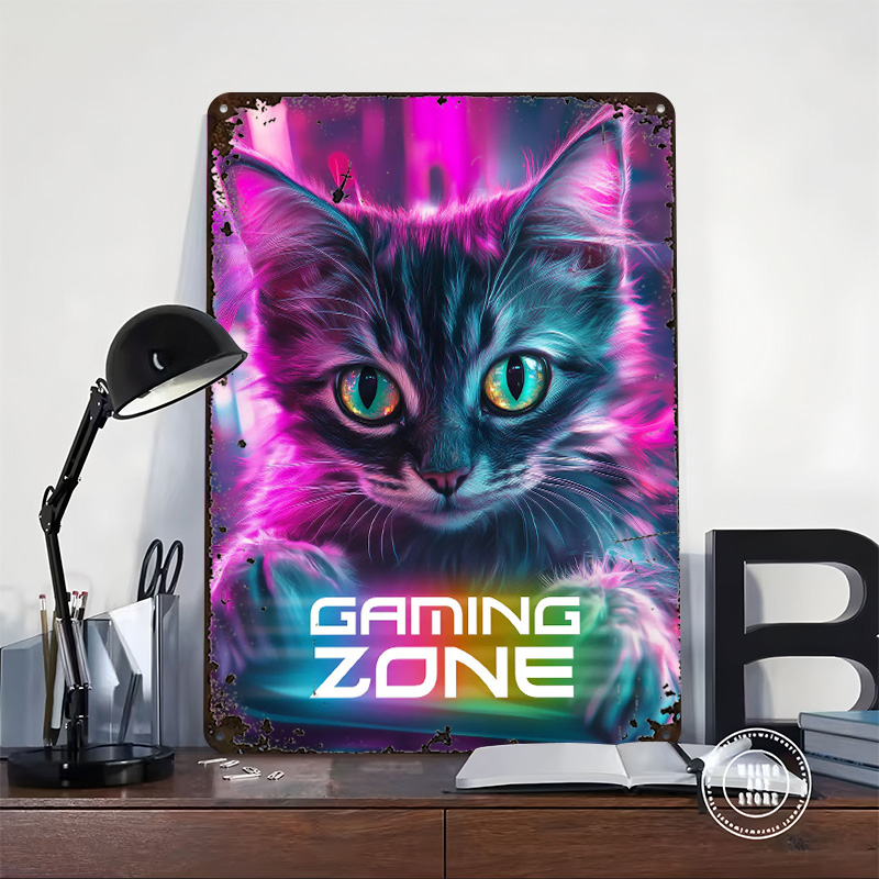 Gamer Cat - Gaming Zone Printe - Retro Gaming Zone 评论和价格