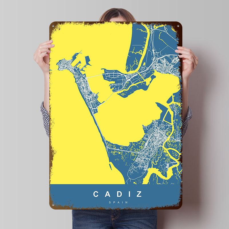 CADIZ SPAIN Tinplate Posters C - Retro Gaming Desk 评论和价格