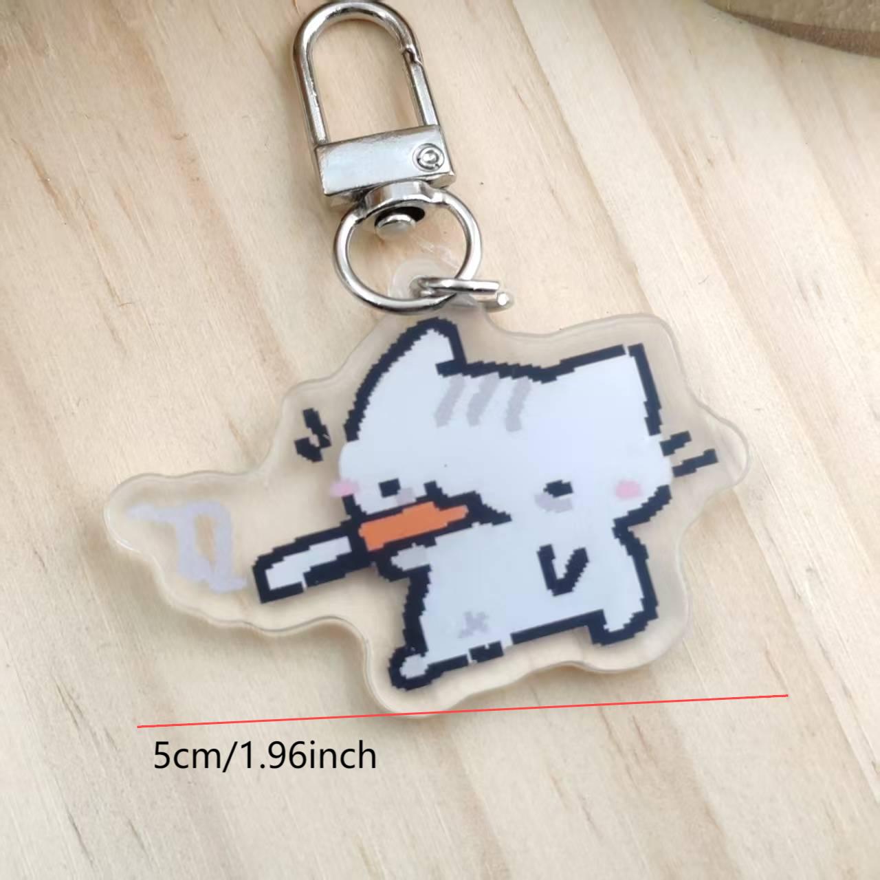2d Flat Pixel Cat Keychain - G - Retro Gaming Gifts 评论和价格