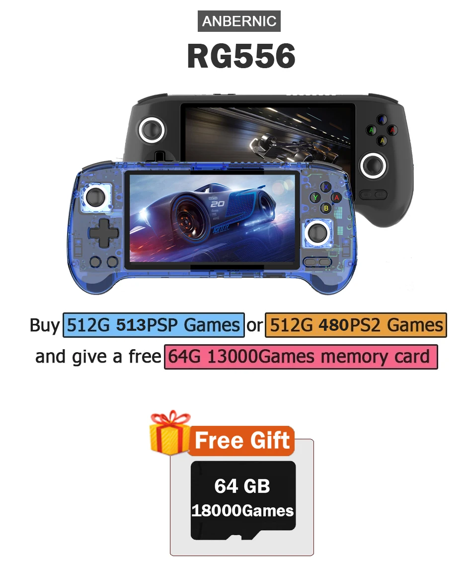 ANBERNIC RG556 Handheld Game C - Retro X8 Gaming Console 评论和价格