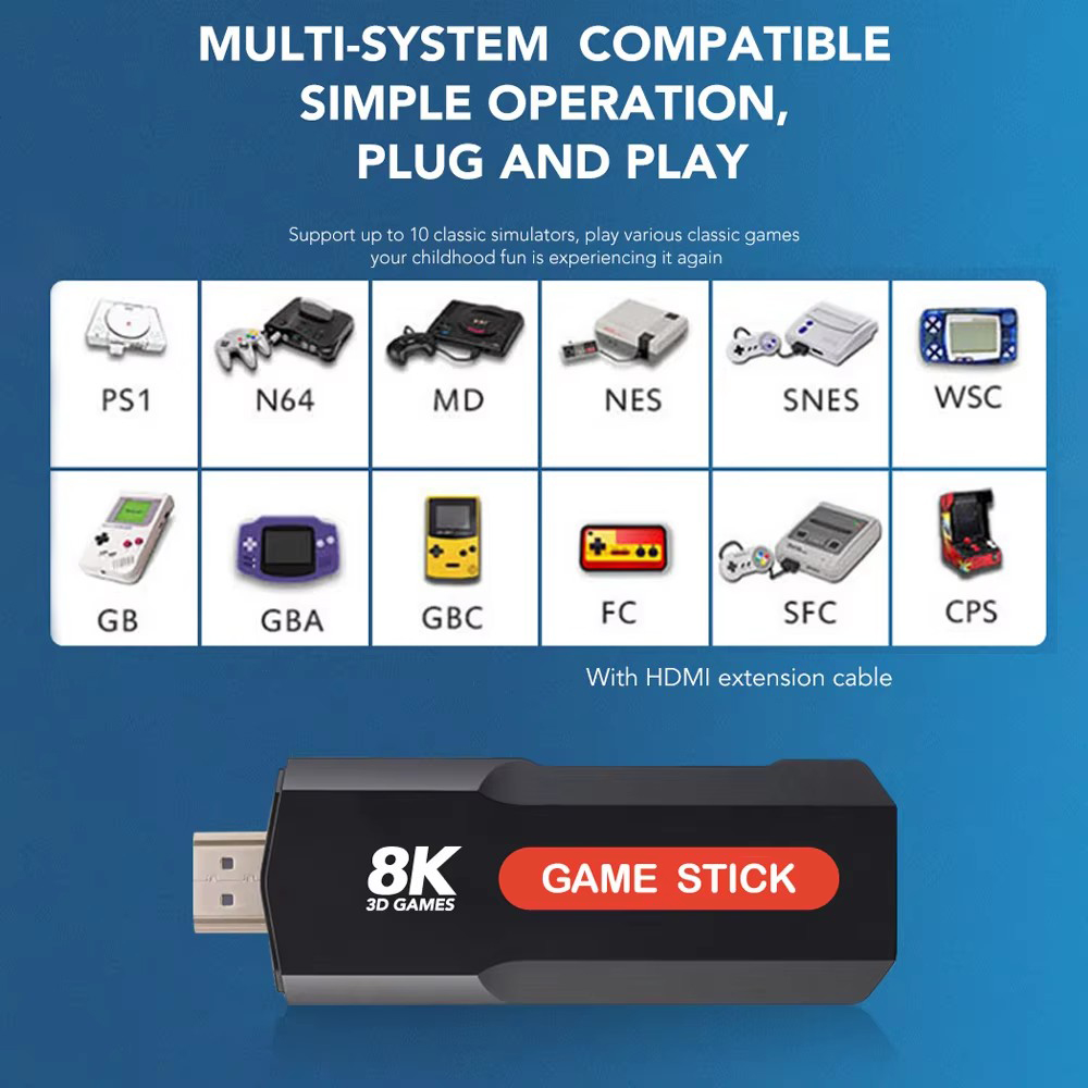 X2 Game Stick HD 4K 8K 3D Cons - Retro X8 Gaming Console 评论和价格