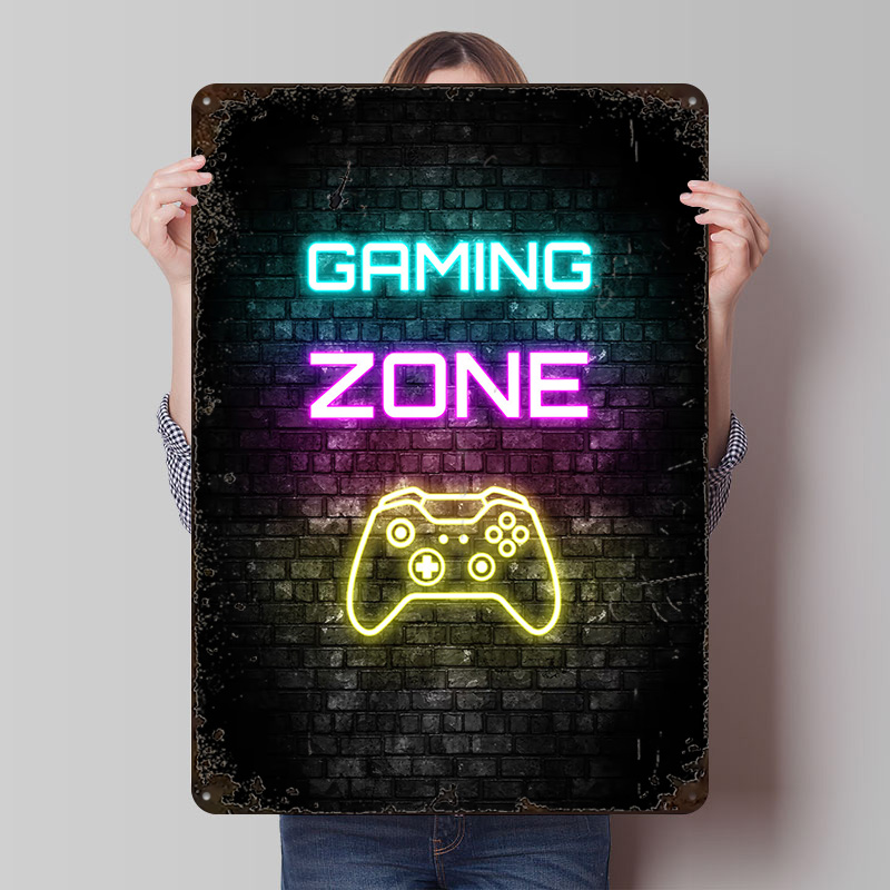 Gaming Zone Neon Sign on Brick - Retro Gaming Zone 评论和价格
